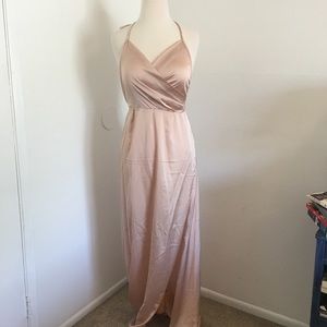 NWT champagne plunge dress, size 8